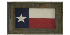 Antiqued Texas Flag in Triple Frame