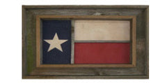 Antiqued Texas Flag in Window Frame