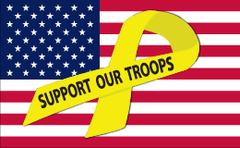 Support Our Troops - Yellow Ribbon Flag